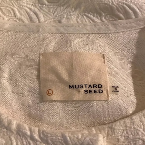 MUSTARD SEED Bomber Jacket Floral Off white Coat Textured Knit Snap silver close - Picture 6 of 8